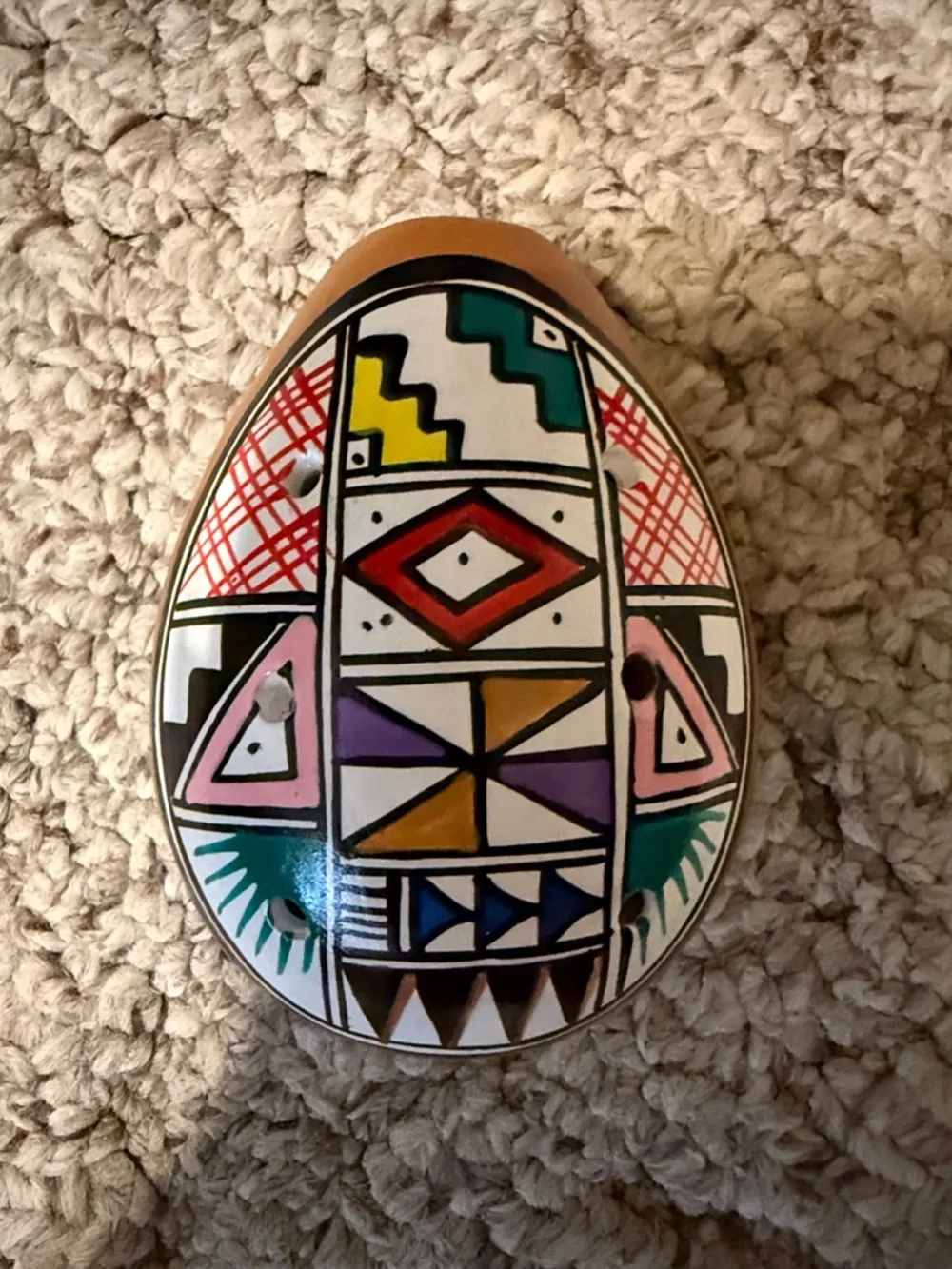 Hand-Painted Geometric Egg flute Art - Multicolor - Picture 4 of 4